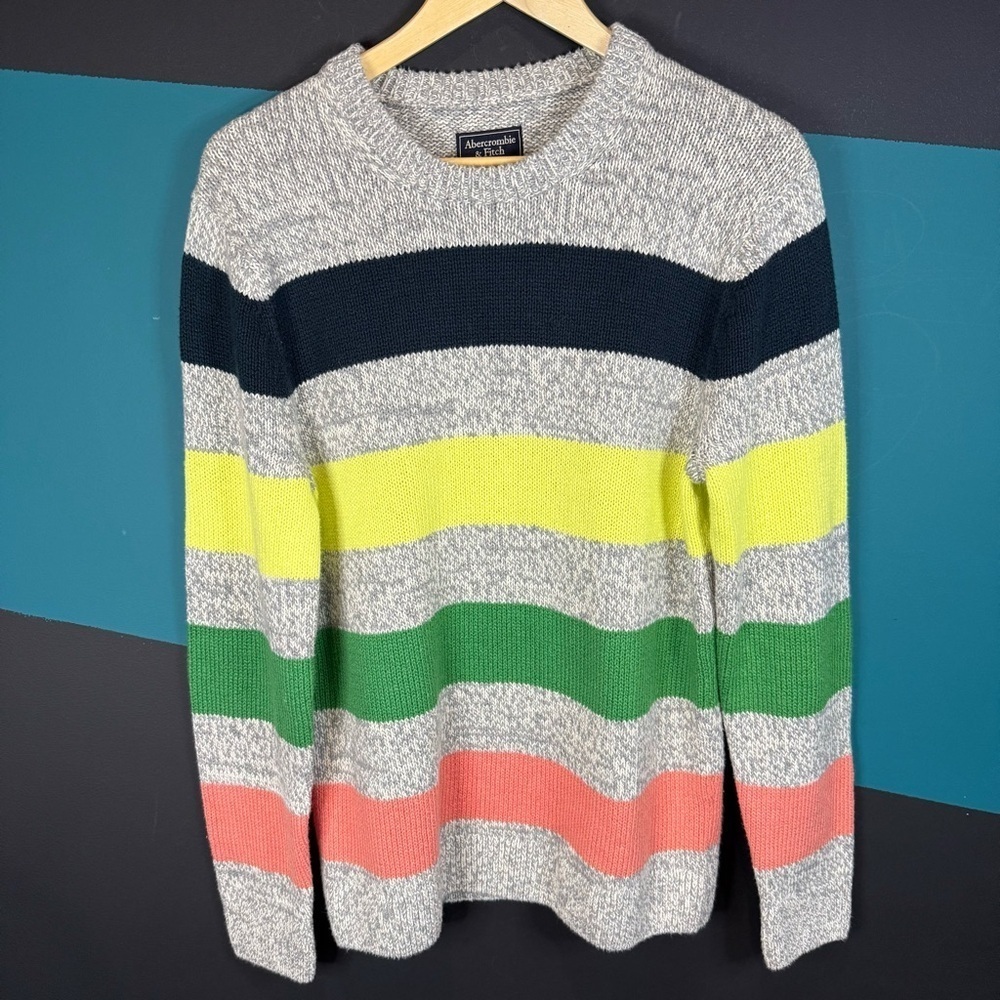Abercrombie & Fitch Striped Crewneck Sweater -  100% cotton size M